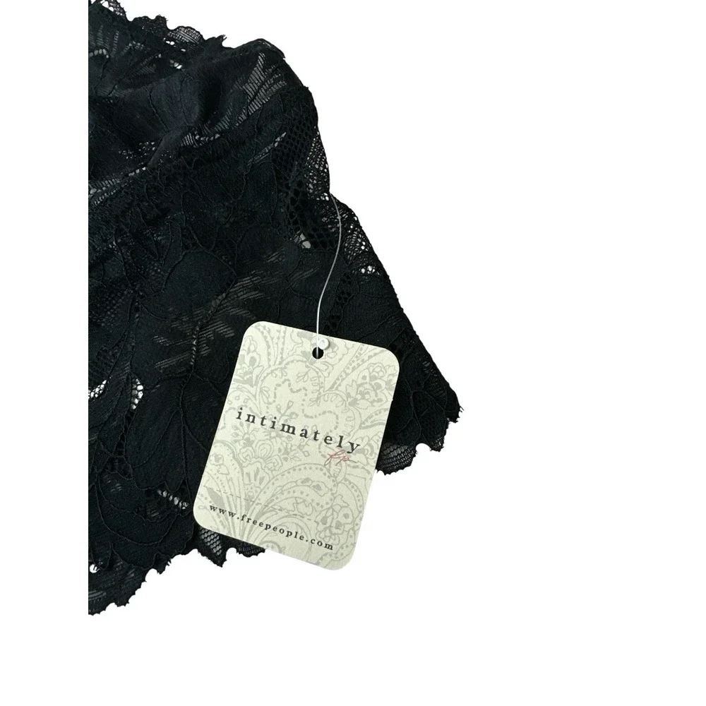New Free People Bralette‎ Women's Medium Black Everyday Lace Longline Stretch - Picture 5 of 9